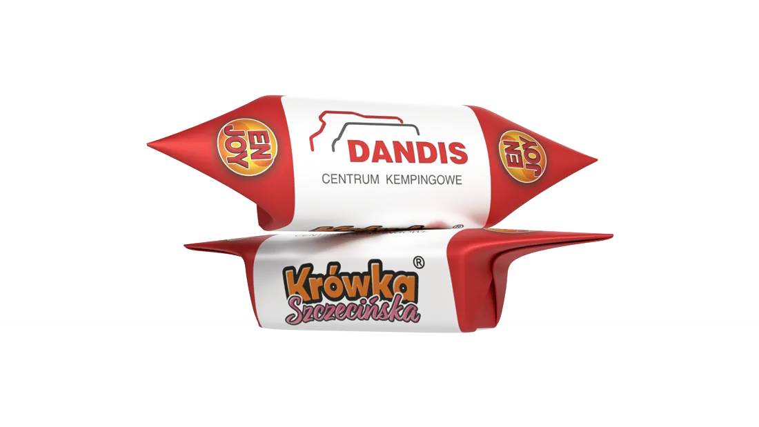 Krówki z logo Centrum Kampingowego Dandis — krówki firmowe
