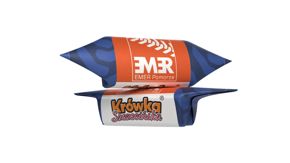 Krówki firmowe z nadrukiem logo EMER Budownictwo